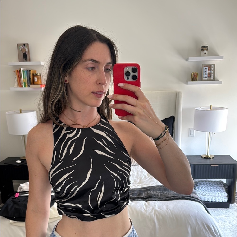 Zara Zebra Print Halter Top